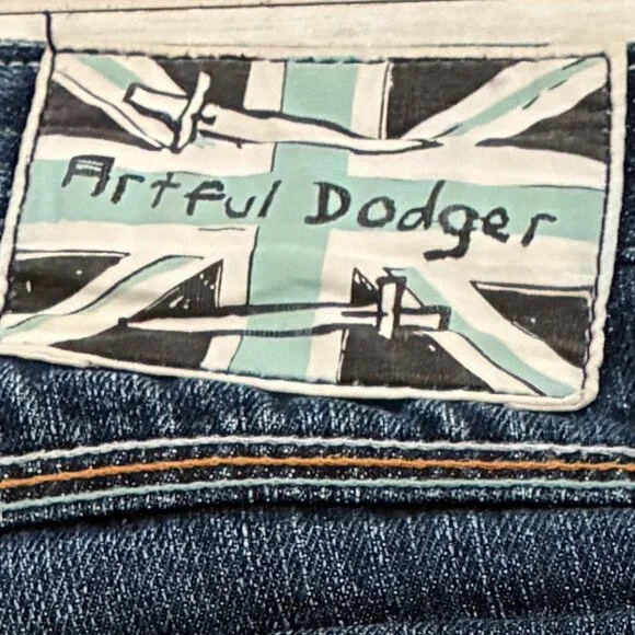 Vtg Artful Dodger Bishops Island Jeans Embroidered Baggy Y2K Streetwear 34W/34L